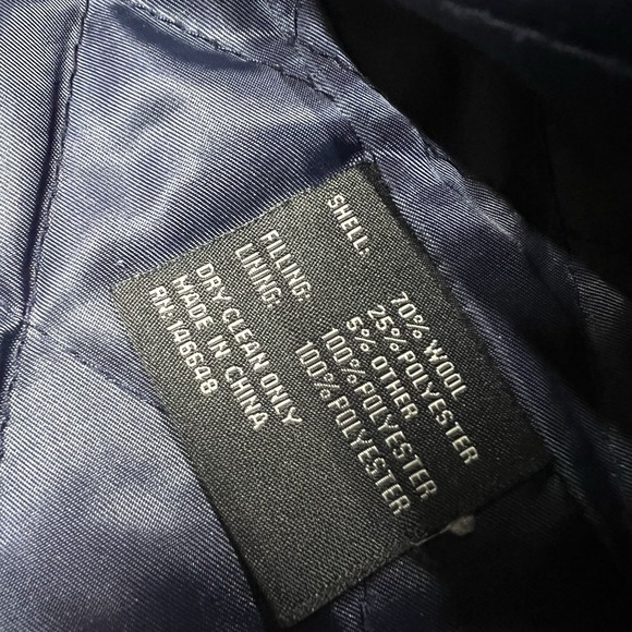 BGSD Men's Duffle Wool Blend Toggle Hooded Quilted Medium Blue Dock Nautical EUC - Picture 12 of 14